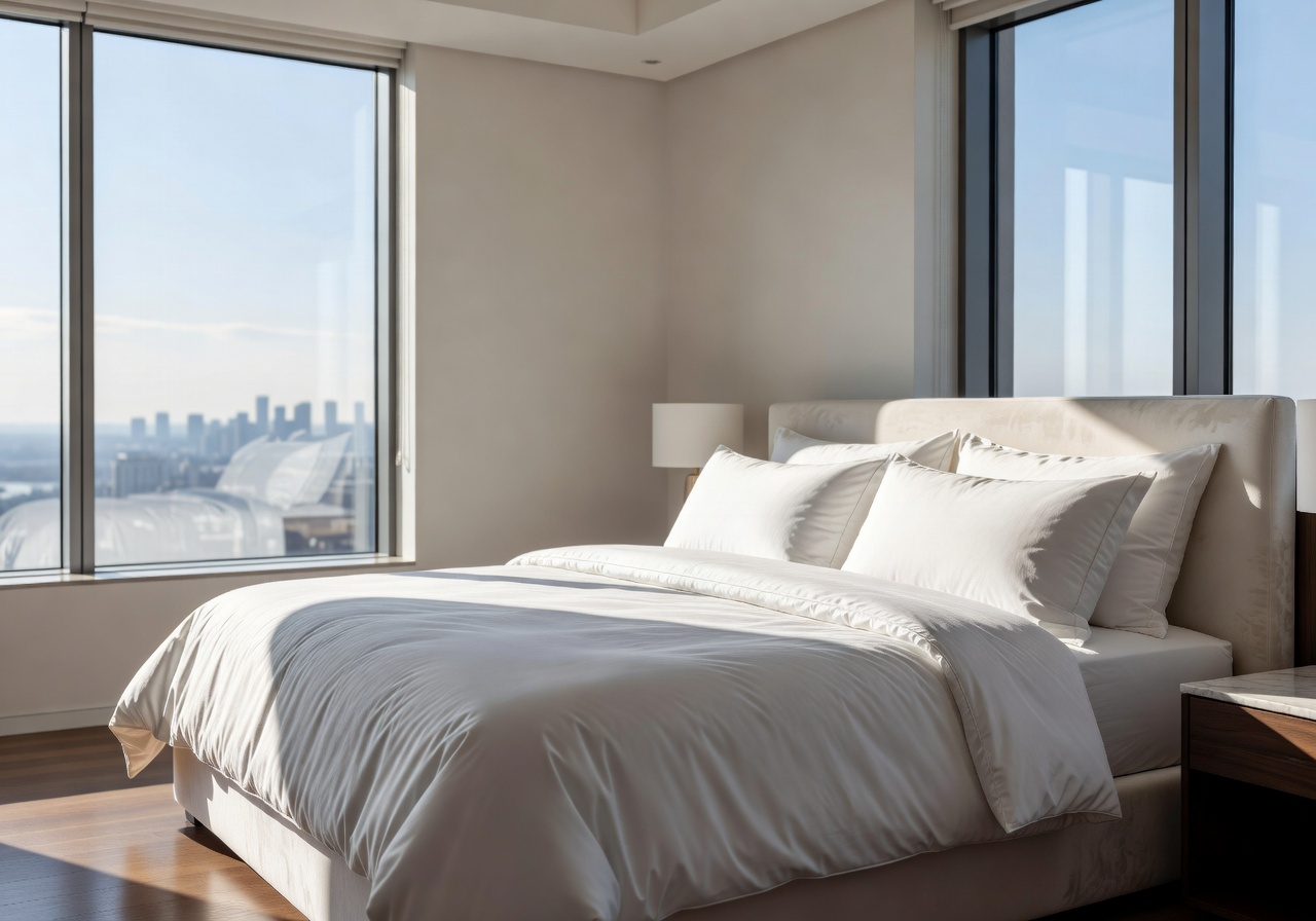 Corner Suite with natural light and premium bedding