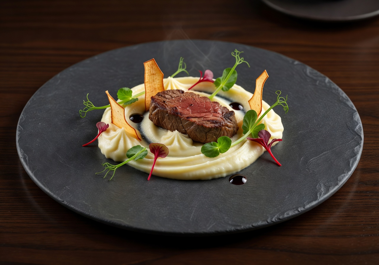Fine dining culinary presentation