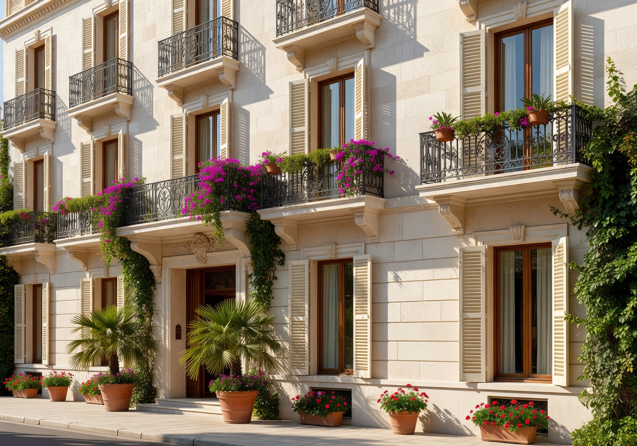 Hotel exterior facade in summer